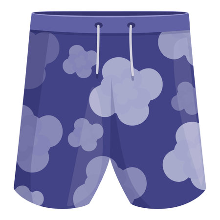 Blue swimming trunks with clouds print for summer vacation at the beachのイラスト素材
