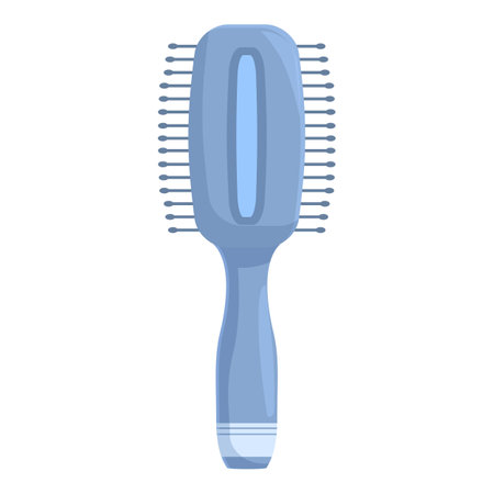 Blue hairbrush for hair care, isolated on white backgroundのイラスト素材