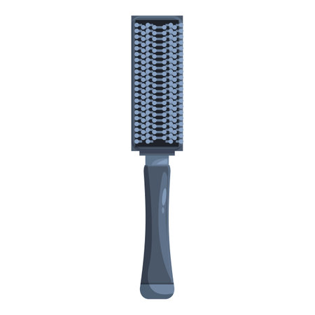 Professional hairbrush with plastic bristles for hairdressing, isolated on white background, in cartoon styleのイラスト素材