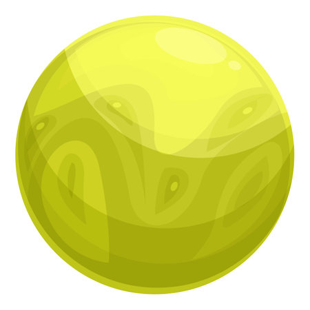 Illustration of a yellow planet rotating in open space with cratersのイラスト素材