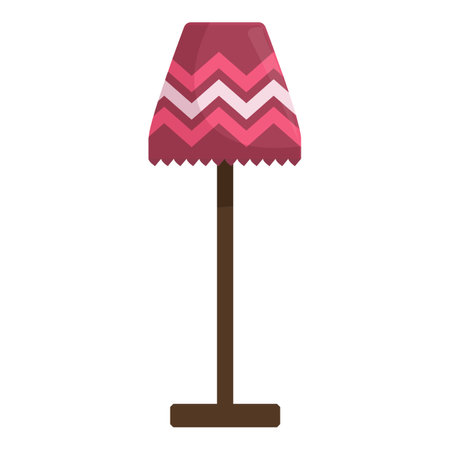 Pink zigzag lamp shade standing on one leg floor lamp isolated on white backgroundのイラスト素材