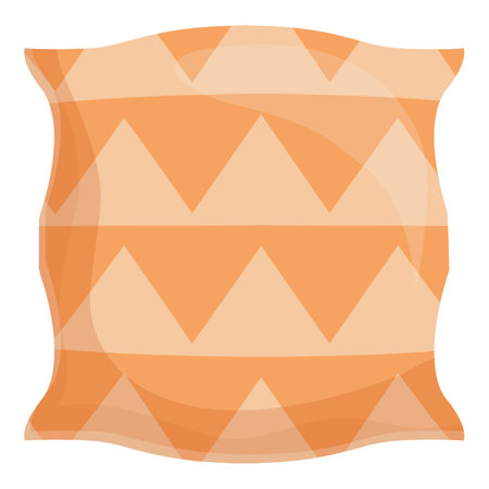 Orange pillow with modern geometric pattern adding a touch of elegance and comfortのイラスト素材