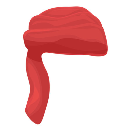 Red turban headdress covering made of fabric representing indian culture and fashionのイラスト素材