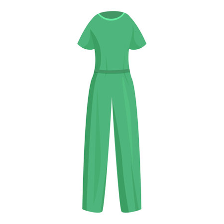 Green medical uniform protecting a doctor or nurse working in hospitalのイラスト素材