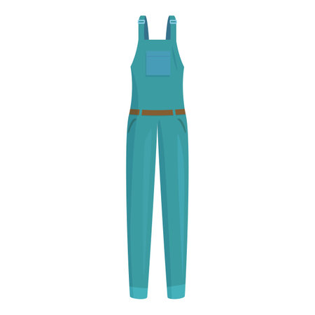 Blue overalls, representing workwear for construction or manual labor jobsのイラスト素材