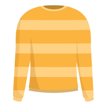 Yellow striped sweater isolated on white background, perfect for illustrations or designs related to winter clothing, fashion, or staying warmのイラスト素材