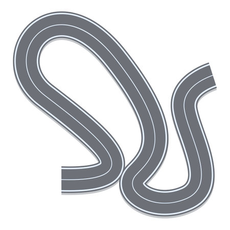 Winding road is creating an intersection on white backgroundのイラスト素材