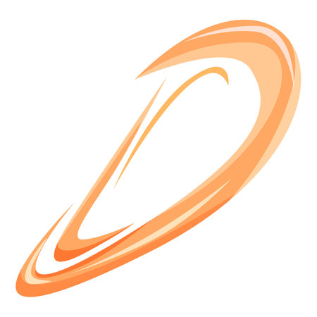 Modern orange abstract shape forming a d letter is swirling on a white backgroundのイラスト素材