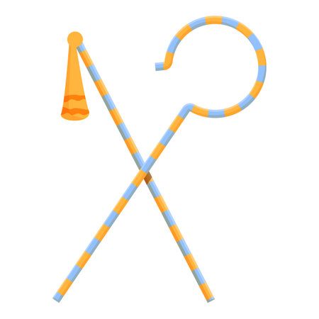 Crook and flail crossing, representing the power and authority of the ancient egyptian pharaohsのイラスト素材