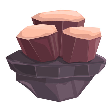 Big stones lying on top of each other forming a mountainのイラスト素材