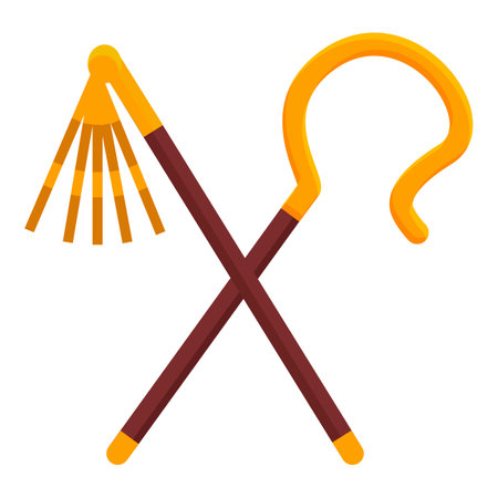 Crossed crook and flail representing power and royalty in ancient egyptのイラスト素材