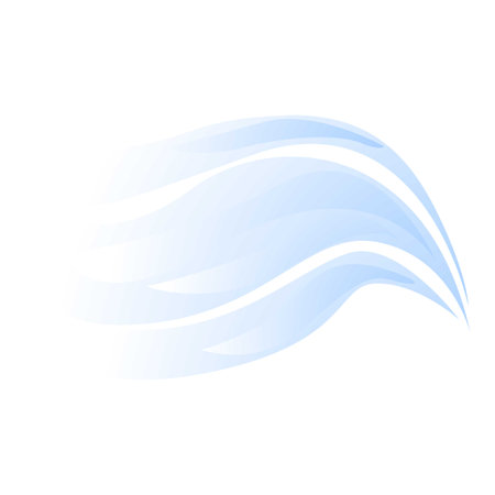 Abstract blue wave flowing, creating dynamic movement and soft shapesのイラスト素材