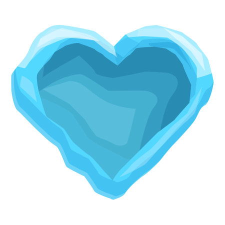 Heart made of ice symbolizing love, passion, and valentines dayのイラスト素材