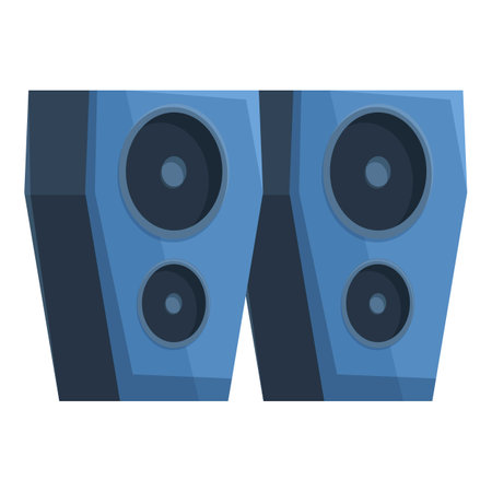 Pair of powerful audio speakers is ready to fill any venue with clear and immersive soundのイラスト素材