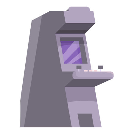 Classic upright arcade game console with joysticks and buttons, bringing back memories of vintage gamingのイラスト素材