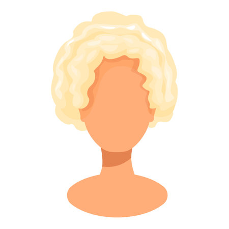 Cartoon female character sporting short wavy blonde hair, showcasing a trendy and stylish lookのイラスト素材