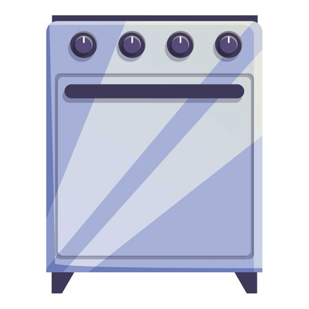 Modern kitchen oven featuring four burners and a spacious oven, ready to cook delicious mealsのイラスト素材
