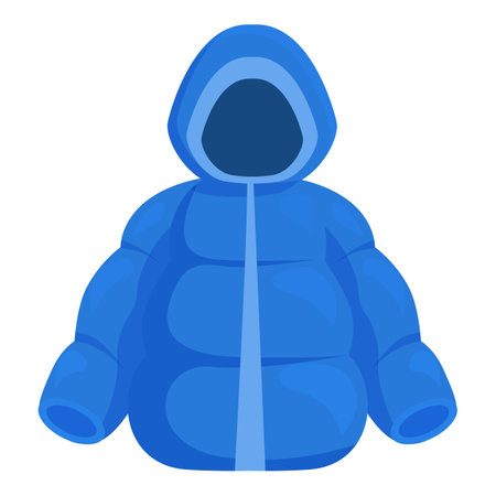 Blue winter jacket keeping you warm during the cold winter daysのイラスト素材