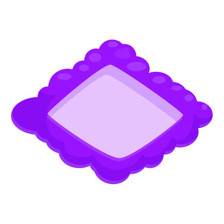 Single purple pillow with a square center floating in the airのイラスト素材