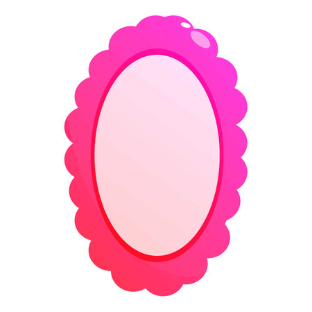 Pink oval frame with scalloped edges creating romantic atmosphere for text or pictureのイラスト素材