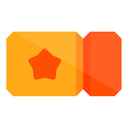 Simple yellow and orange ticket with a red star is giving a feeling of successのイラスト素材