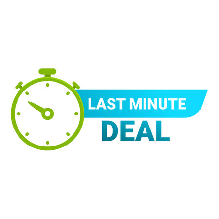 Green clock showing that time is passing for this last minute dealのイラスト素材