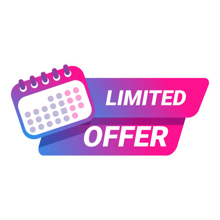 Limited offer with calendar showing deadline for special promotionのイラスト素材