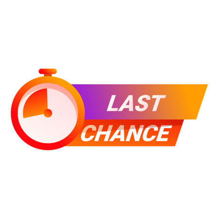 Orange clock face counting down the time remaining for a special offer or last chance opportunityのイラスト素材