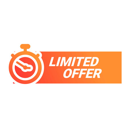Ticking stopwatch emphasizes the urgency of a limited time offer, encouraging quick action