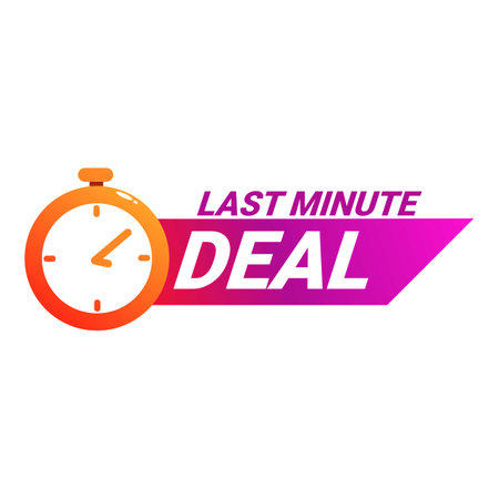 Orange clock is ticking down the time remaining to get a special offer at a last minute dealのイラスト素材