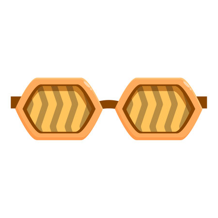 Orange modern sunglasses offering uv protection, featuring a stylish zigzag pattern on the lensesのイラスト素材