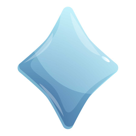 Shiny blue diamond shape reflecting light, perfect for a cartoon or game assetのイラスト素材