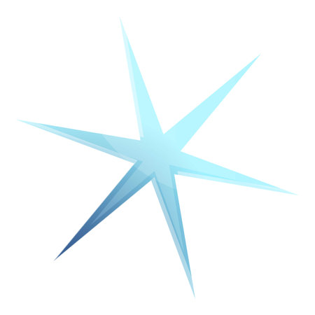 Bright blue star shining brightly on a white backgroundのイラスト素材