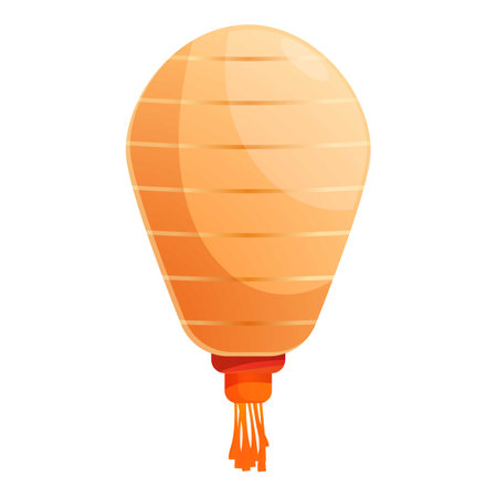 Traditional chinese paper lantern with golden stripes and red tassel, bringing good luck and prosperityのイラスト素材