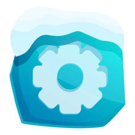 Gear covered with snow symbolizing the halt of activity during winterのイラスト素材