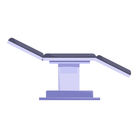 Adjustable medical table standing in an examination roomのイラスト素材