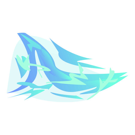 Abstract blue and green shape flowing on a white backgroundのイラスト素材
