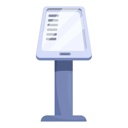 Digital information kiosk displaying public information on a blank screenのイラスト素材