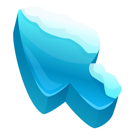 Blue ice cursor pointing up and to the rightのイラスト素材