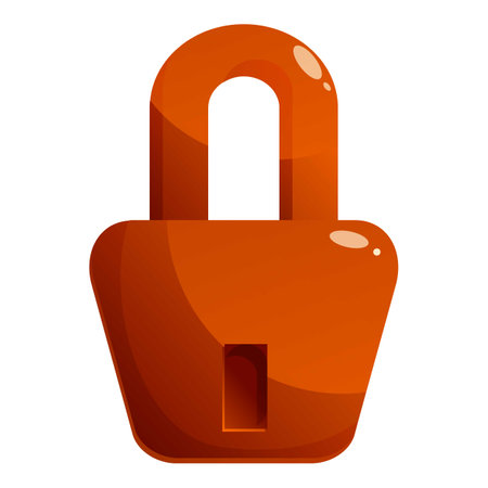 Orange padlock securing important information from unauthorized accessのイラスト素材