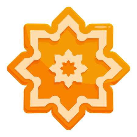 Eight pointed star is shining, showing a traditional arabic geometry designのイラスト素材