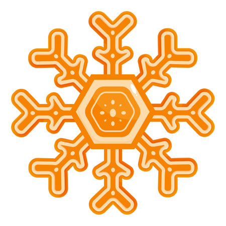 Sweet and festive orange christmas snowflake design, capturing the spirit of the winter holidaysのイラスト素材
