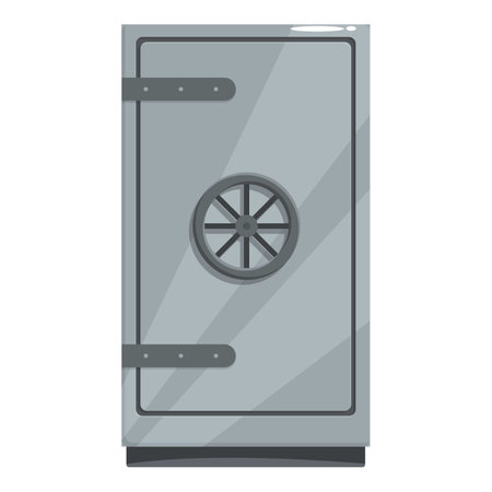 Big safe door with combination lock protecting valuablesのイラスト素材