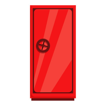 Red metal safe providing security and protection for your valuables or important documentsのイラスト素材