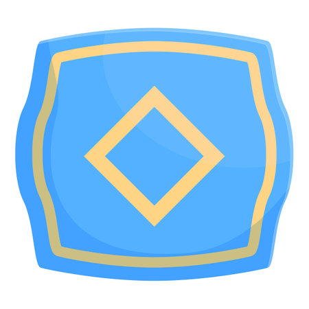 Blue medieval shield with a gold rim is protecting from arrows and swordsのイラスト素材