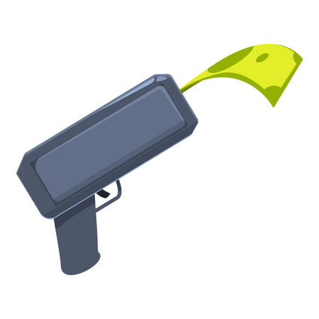 Money gun is shooting out cash, perfect for representing finance conceptsのイラスト素材