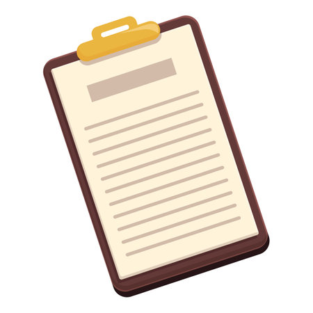 Clipboard with blank paper is waiting to be used for taking notes, writing down ideas, or making listsのイラスト素材