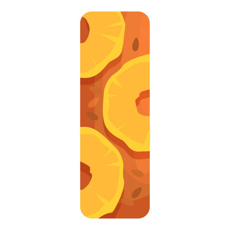 Delicious pineapple cake forming the letter i of the english alphabetのイラスト素材