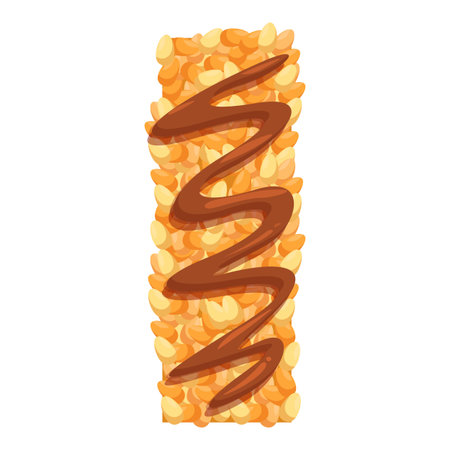 Delicious granola bar with chocolate drizzle, perfect for a quick snack or breakfastのイラスト素材