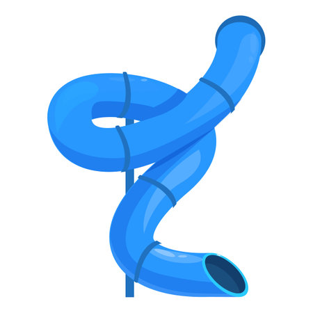 Blue waterpark slide providing fun summer activity at a swimming poolのイラスト素材